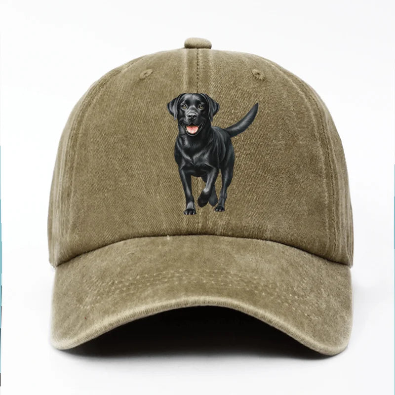 Black Labrador Print Baseball Cap For Both Men And Women