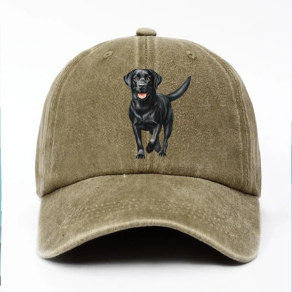 Black Labrador Print Baseball Cap For Both Men And Women