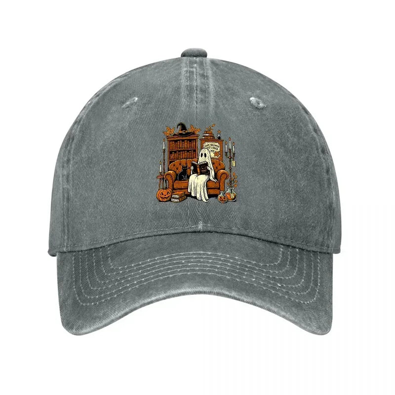 Ghost Library Vintage Washed Denim Baseball Cap