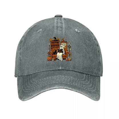 Ghost Library Vintage Washed Denim Baseball Cap