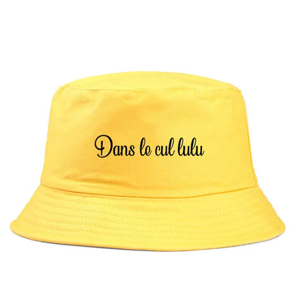 Dans Le Cul Lulu Reversible Bucket Hat Funny French Slang Print Summer Reversible Edgy Streetwear Cap Men Women