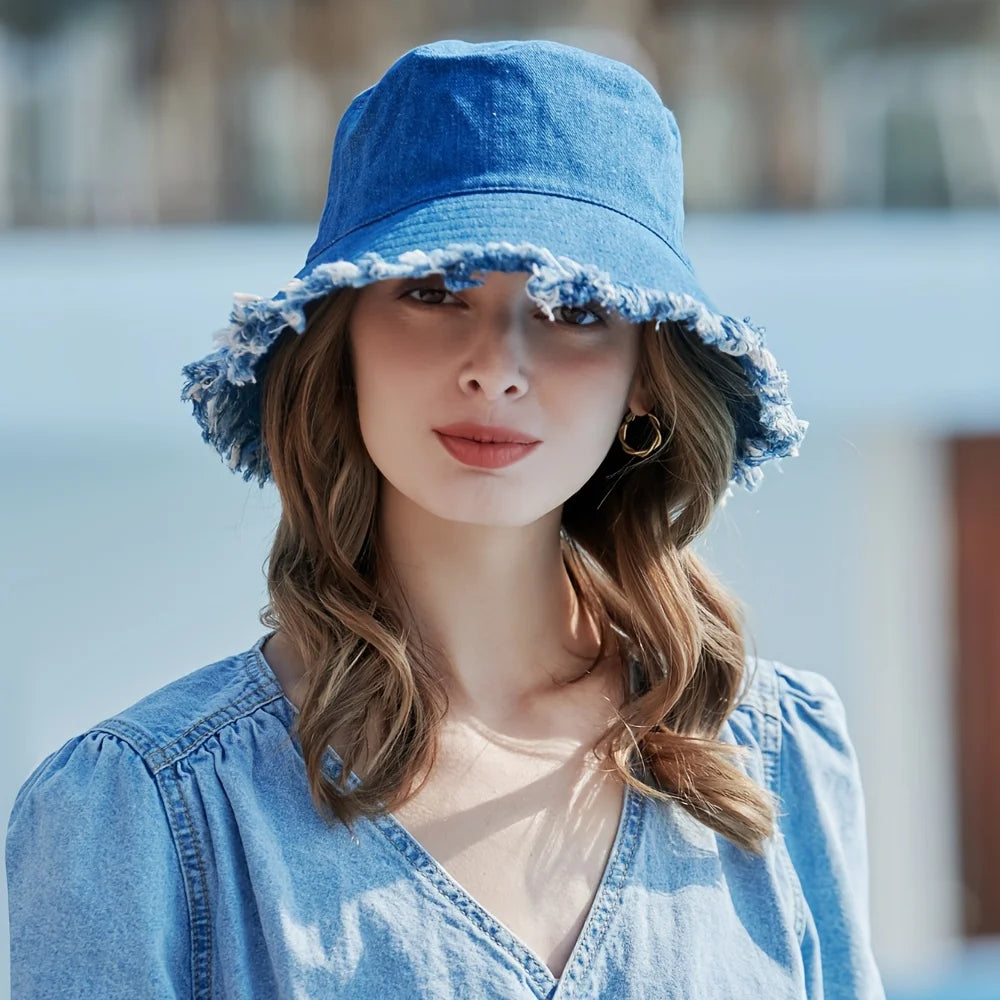 Neutral Denim Bucket Hat