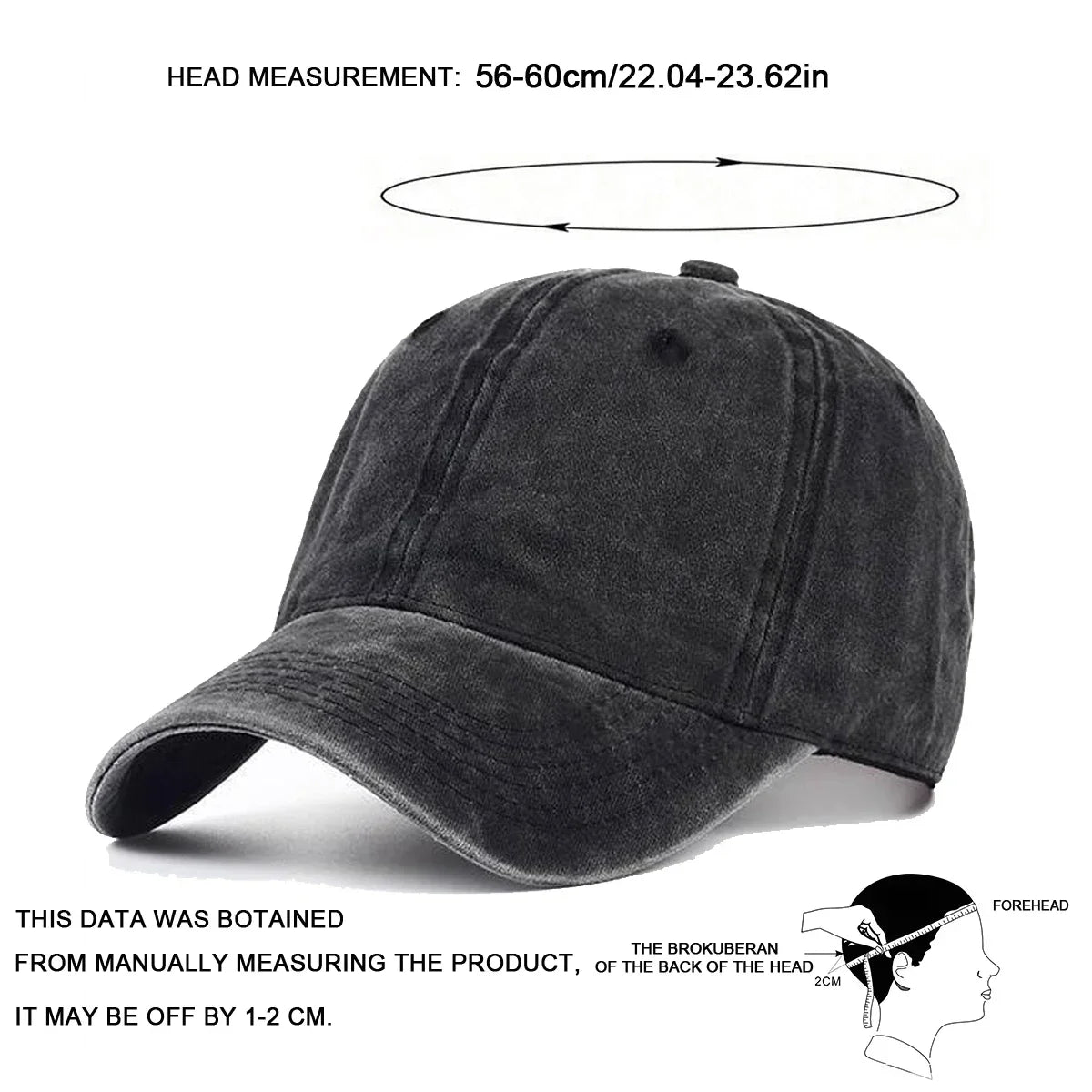 Unisex Light Washed Solid Color Baseball Caps