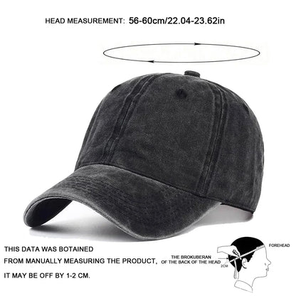 Unisex Light Washed Solid Color Baseball Caps
