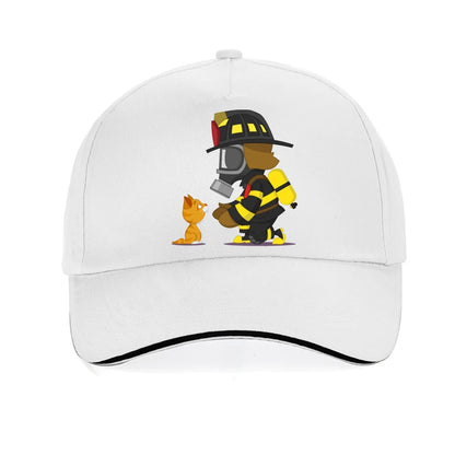 Rescues Kitten Men Baseball Cap Fashion Firefighter Hero Fight Fire