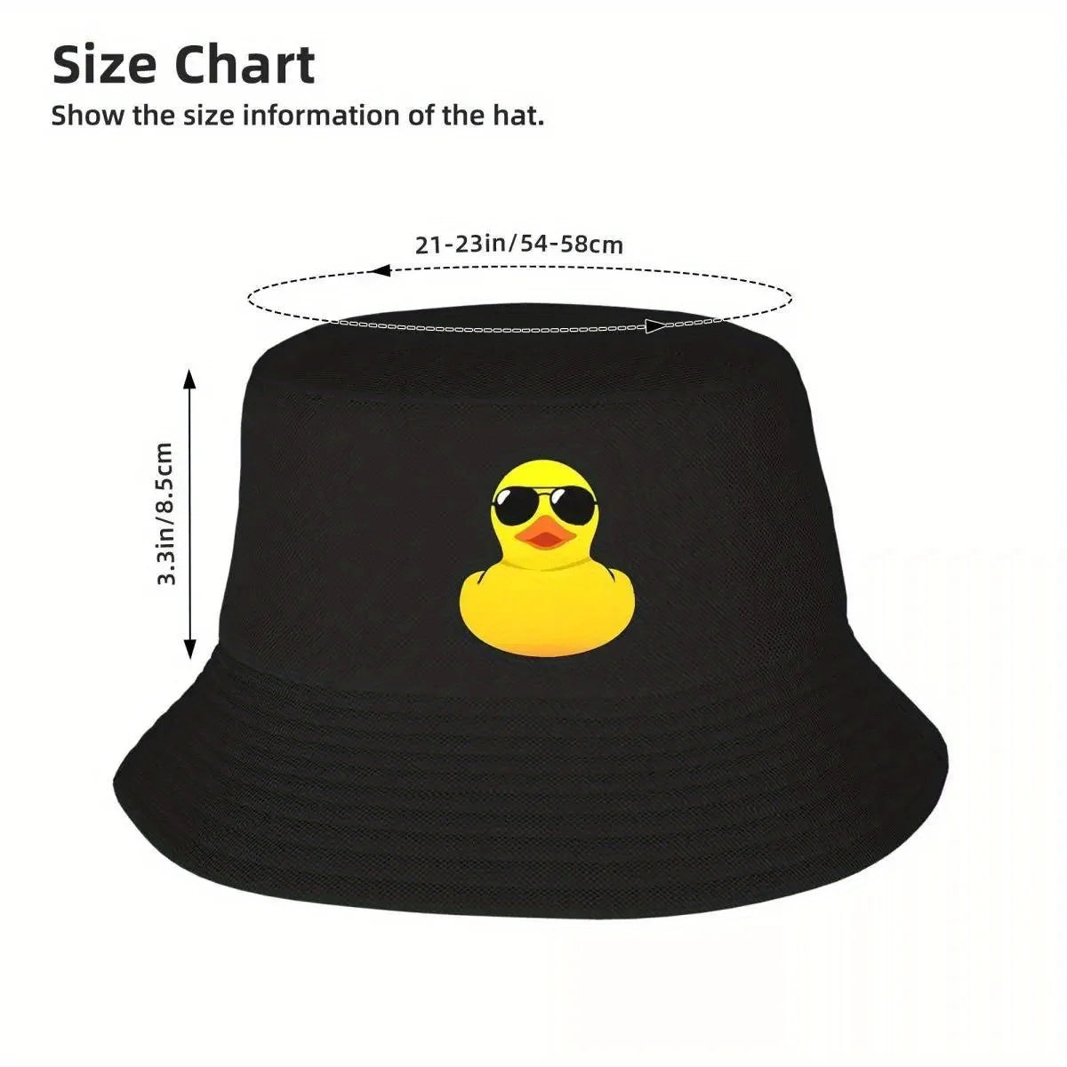 Cute Yellow Duck Print Bucket Hat For Men And Women