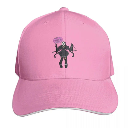 Girl Ghost Face Baseball Cap Adjustable Buckle Closure Moisture Wicking
