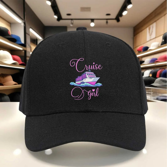Cruise Girl Baseball Cap with Stylish Cruise Ship Design