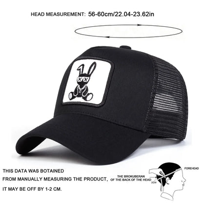 Unisex Cartoon Rabbit Embroidery Baseball Caps
