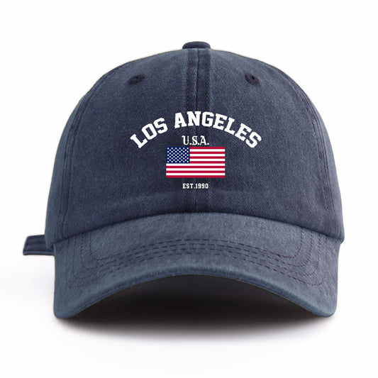 LOS ANGELES Print Washed Baseball Cap