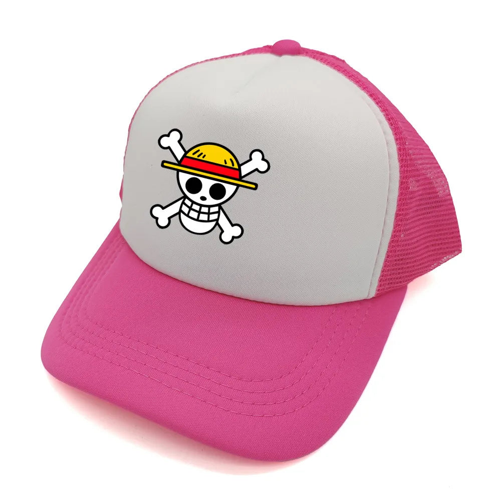 Monkey D Luffy Trucker Cap Men Anime One Piece Straw Hat Baseball Cap