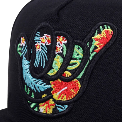 Personality Finger Embroidery Trucker Caps Cotton Snapback Caps Outdoor