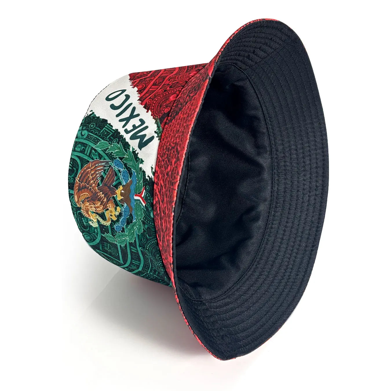 Mexican Flag Emblem Printed Bucket Hat