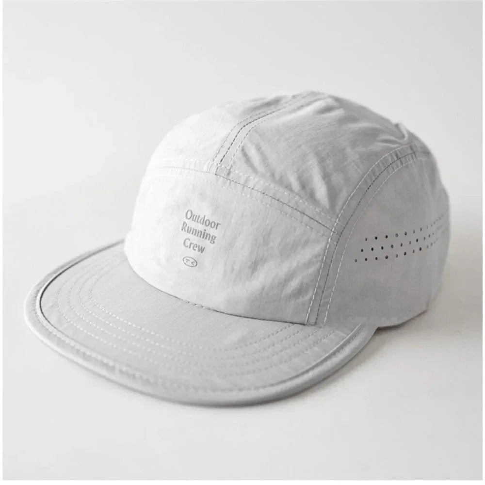 Fashion Plaid Thin Sun Cap Quick-drying Letter Embroidery Sports Running Cap Baseball Cap