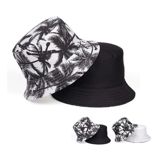 Unisex Tropical Coconut Tree Print Personality Bucket Hats