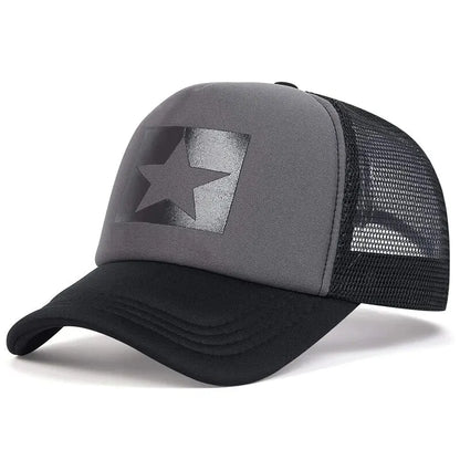 Five-Pointed Star Printed Baseball Net Caps Spring And Summer