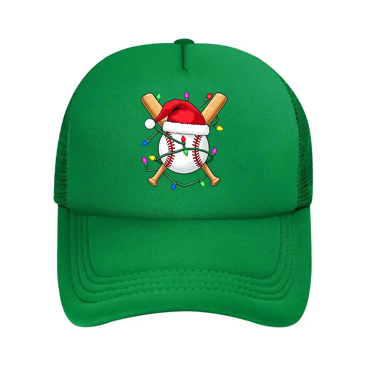 Christmas Baseball Santa Hat Lights 2026 Mesh Baseball Cap