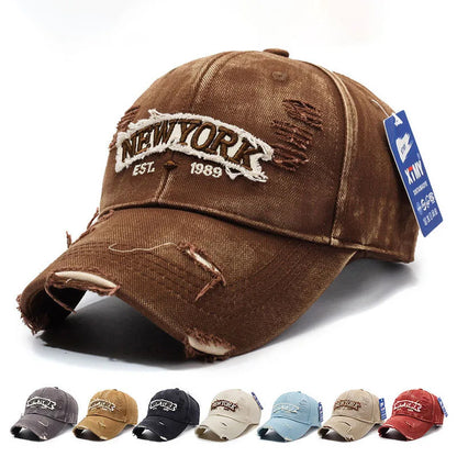 Letter New York Broken Hole Baseball Cap