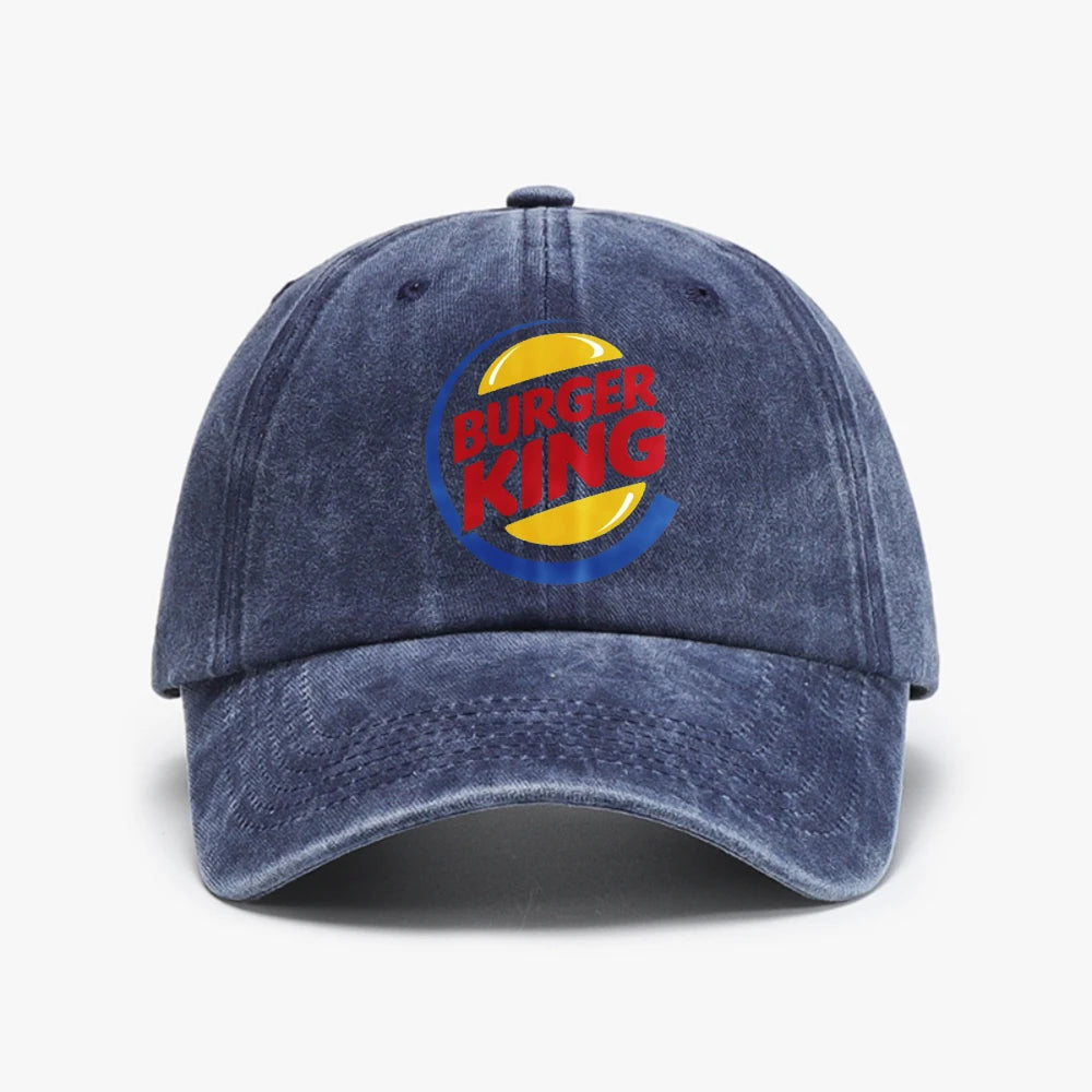 Fun Burger King Solid Color Baseball Cap