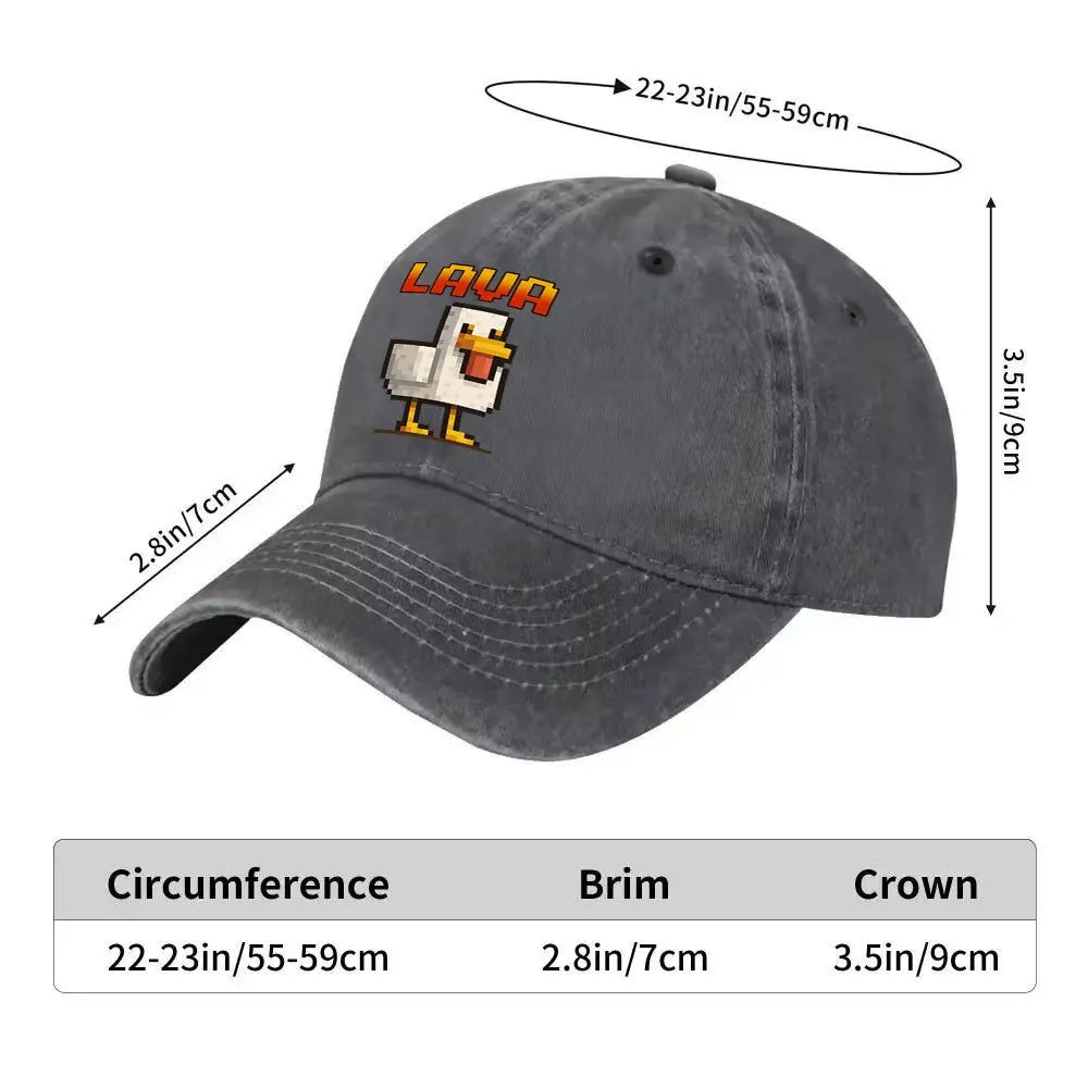 A Men'S Pixelated Lava Chick Baseball Cap