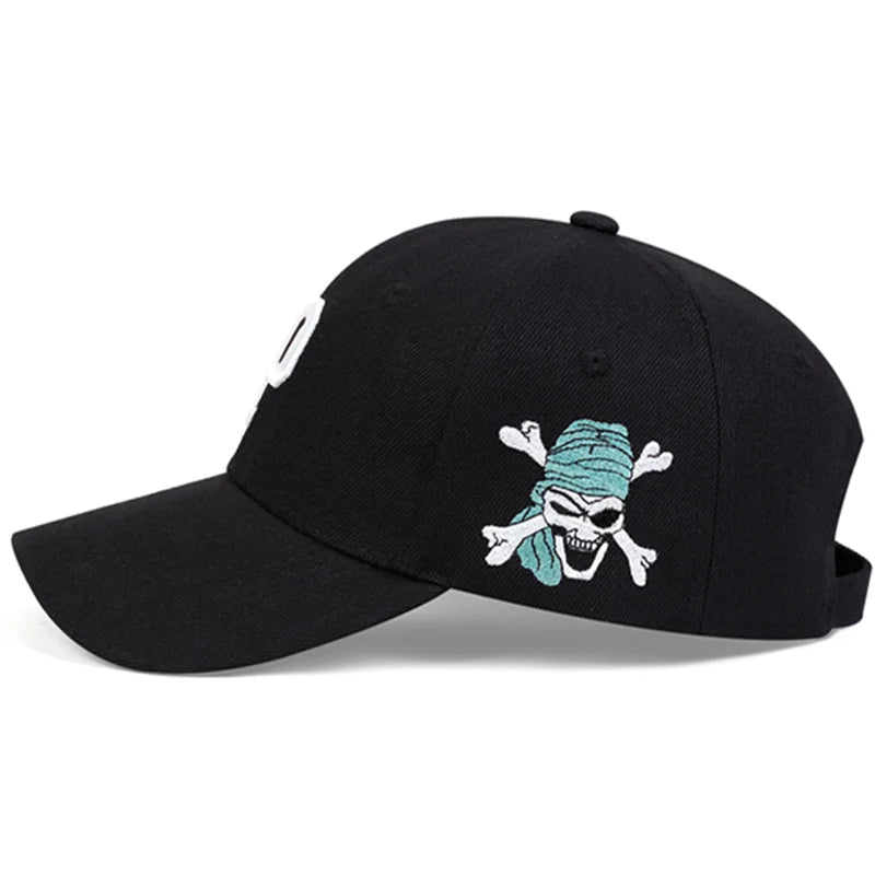 P Letter Side Pirate Embroidery Baseball Cap Men Women Trucker Caps