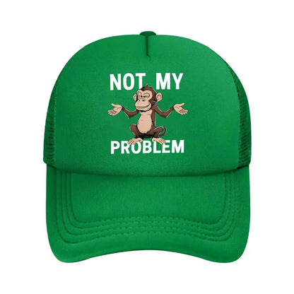 Vintage Baseball Cap Monkey NOT MY PROBLEM 2D Print 2026 Mesh Baseball Cap