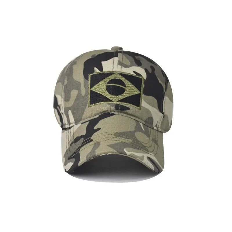Army Camouflage Male Baseball Cap Men Embroidered Brazil Flag