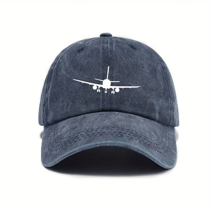 Airplane Printed Baseball Cap With Simple Design, Men's And Women's Outdoor Equipment