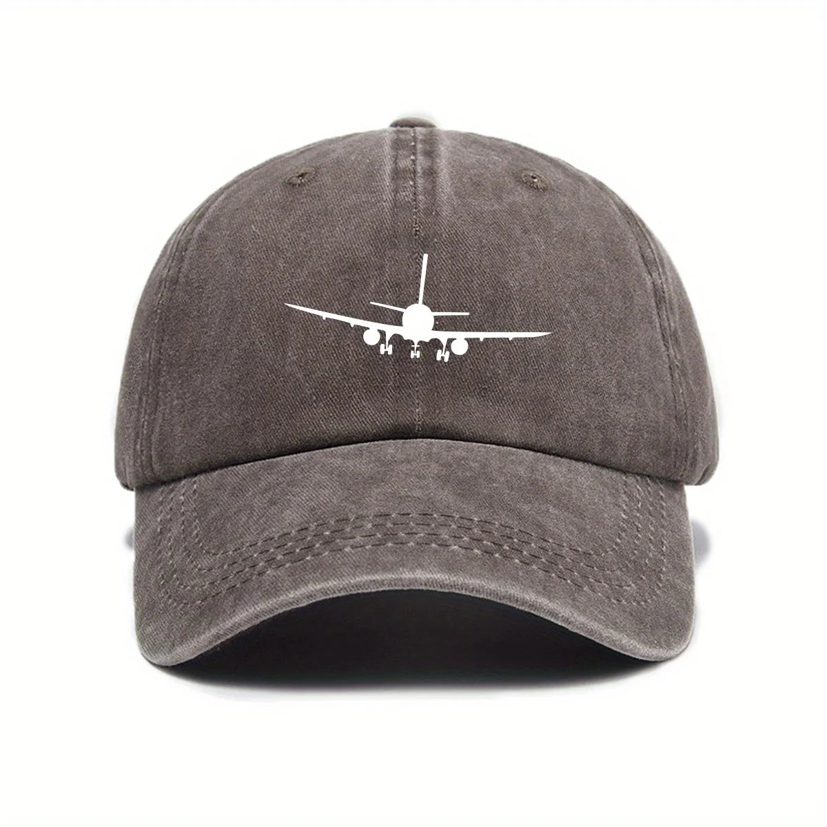 Airplane Printed Baseball Cap With Simple Design, Men's And Women's Outdoor Equipment