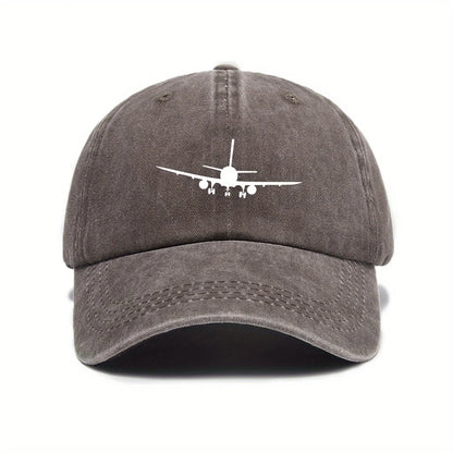 Airplane Printed Baseball Cap With Simple Design, Men's And Women's Outdoor Equipment