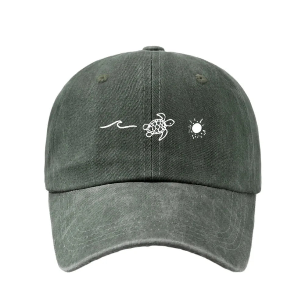 Fashion Wave Turtle Baseball Caps Sun Protection Adjustable Sunscreen Hats Men Women