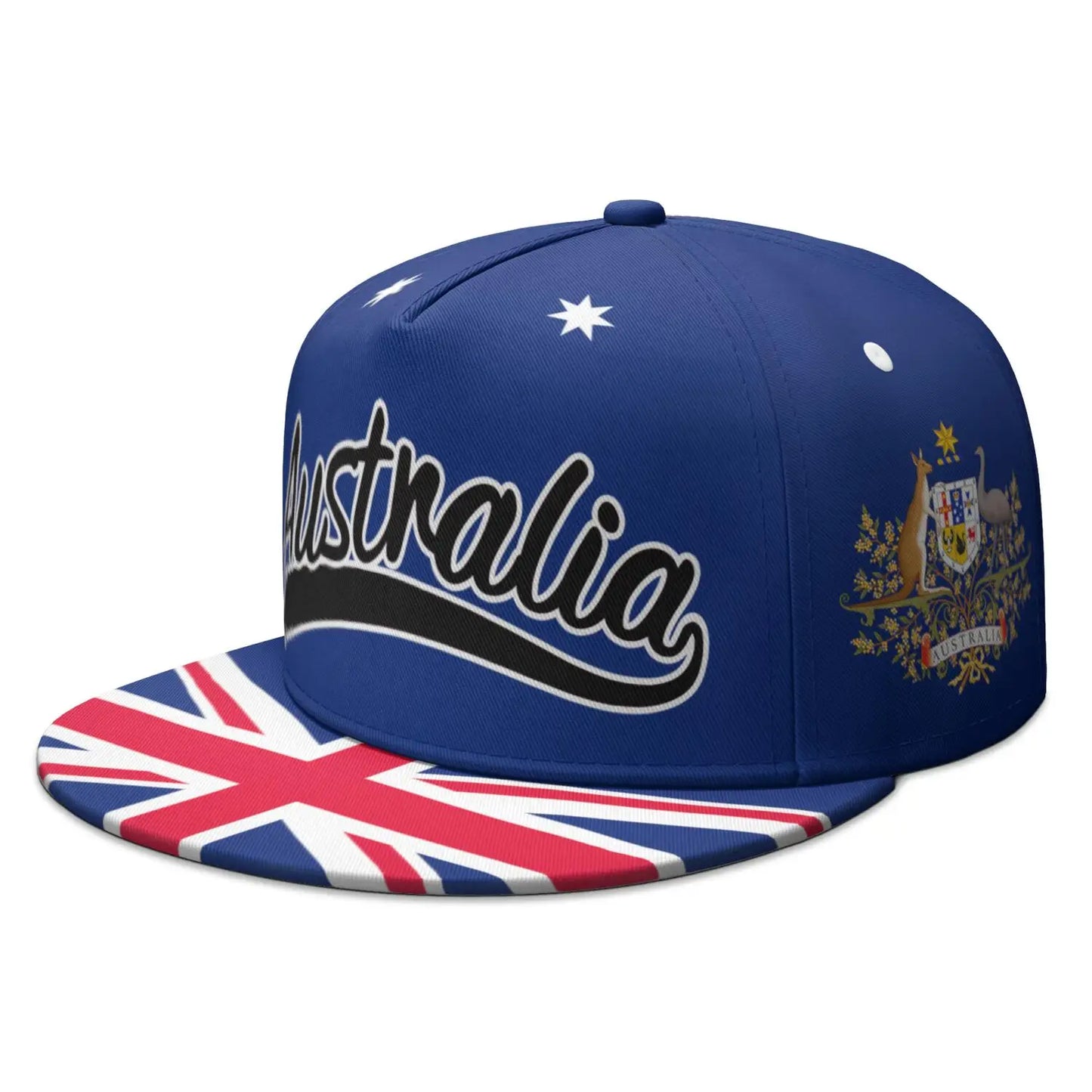 Australia Free Custom Name Number Logo Print Photo White Blue Black Red Aus Flag Nation Country Hip-hop Hat Snapback Cap