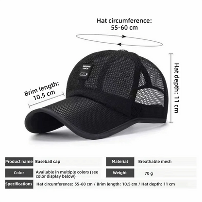 Fashion Breathable Baseball Cap Snapback Closure Unisex Baseball Hat