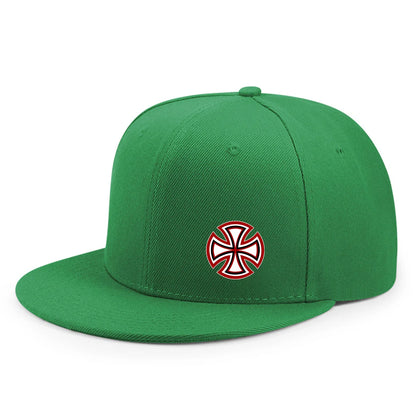 Printed Snowflake Pattern Flat Edge Snapback Cap
