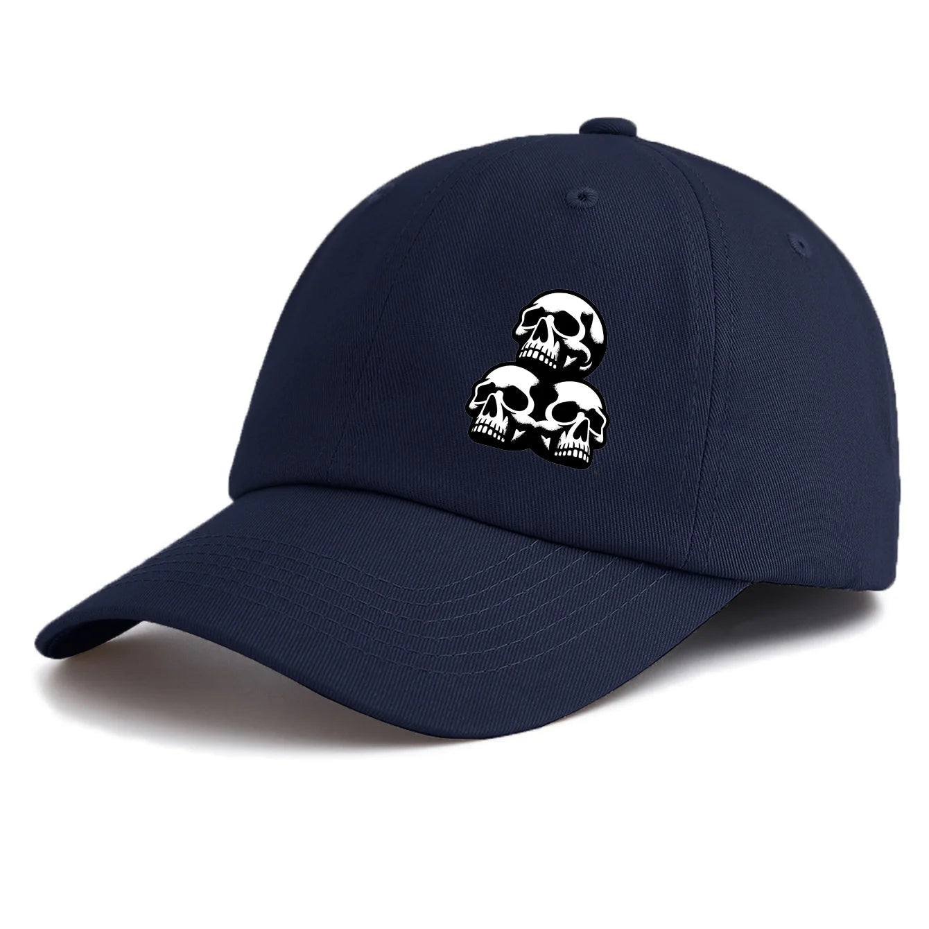 Skull Print Baseball Cap For Adults
