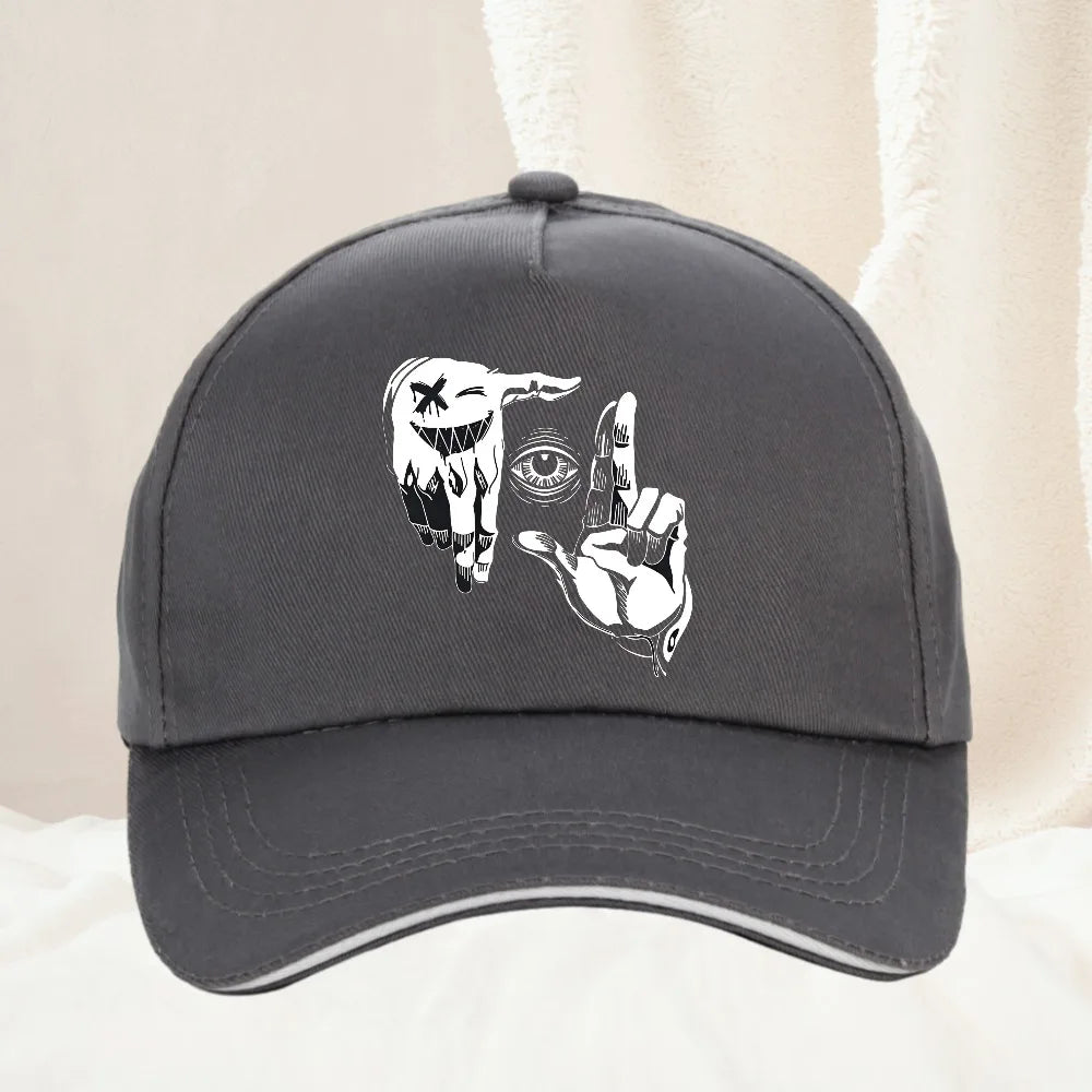 Cartoon Gesture Eye Personalized Pattern Printed Baseball Cap