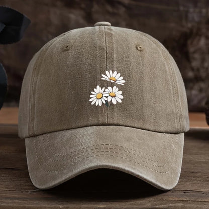 Three Daisy Print Baseball Caps