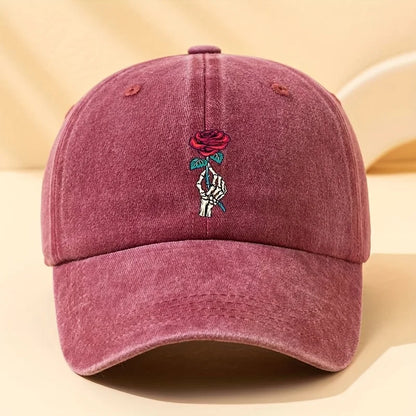 Fashionable Rose Printed Baseball Cap