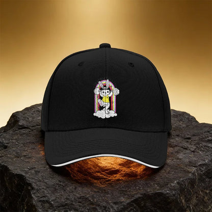 Weightlifting Rabbit Rainbow Baseball Cap