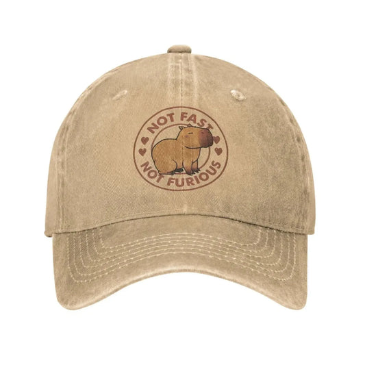 Not Fast Not Furious Capybara Men Women Baseball Cap