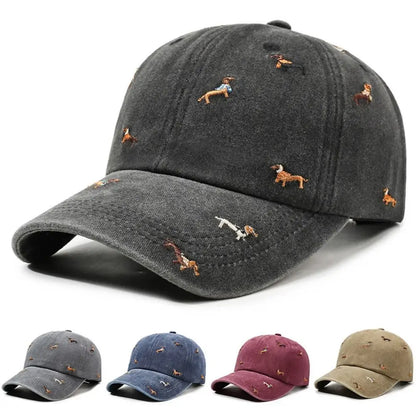 Fashion Embroidery Puppy Baseball Cap