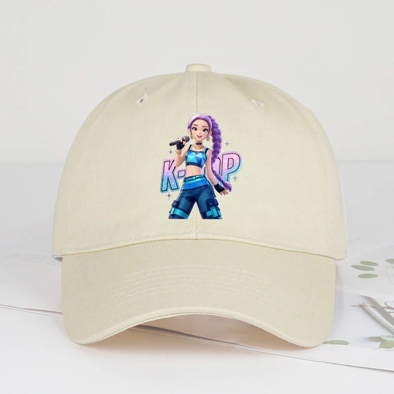 K-POP Purple Hair Idol Cartoon Print Baseball Cap