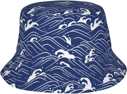 Japanese Wave Fisherman Cap Hip Hop Gorras Summer Unisex Printing Bucket Hat