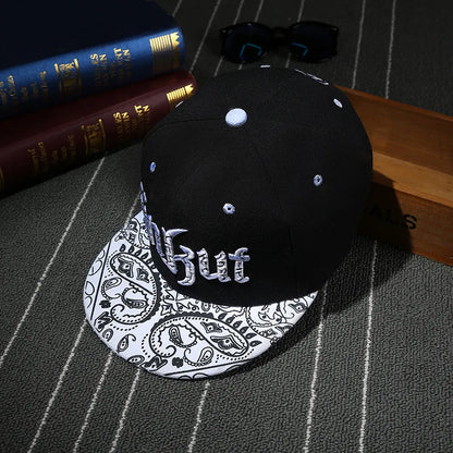 Flat Brim Snapback Cap Hard Top Unisex Streetwear Hip Hop Hat for Men Women