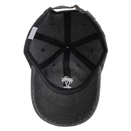 New Unisex Washed Cotton Cap Coconut Tree Embroidery Vintage Baseball Cap
