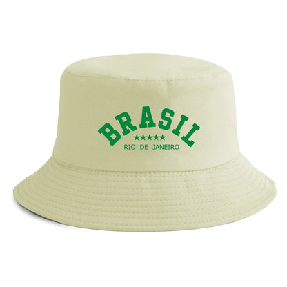 Unisex Brasil Rio de Janeiro Print Bucket Hat