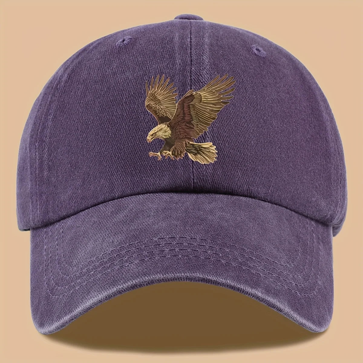 Eagle Print Baseball Cap Adjustable For Both Men And Women