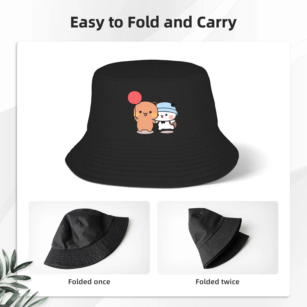 Bear Panda Cartoon Balloon Anime Merch Bucket Hat