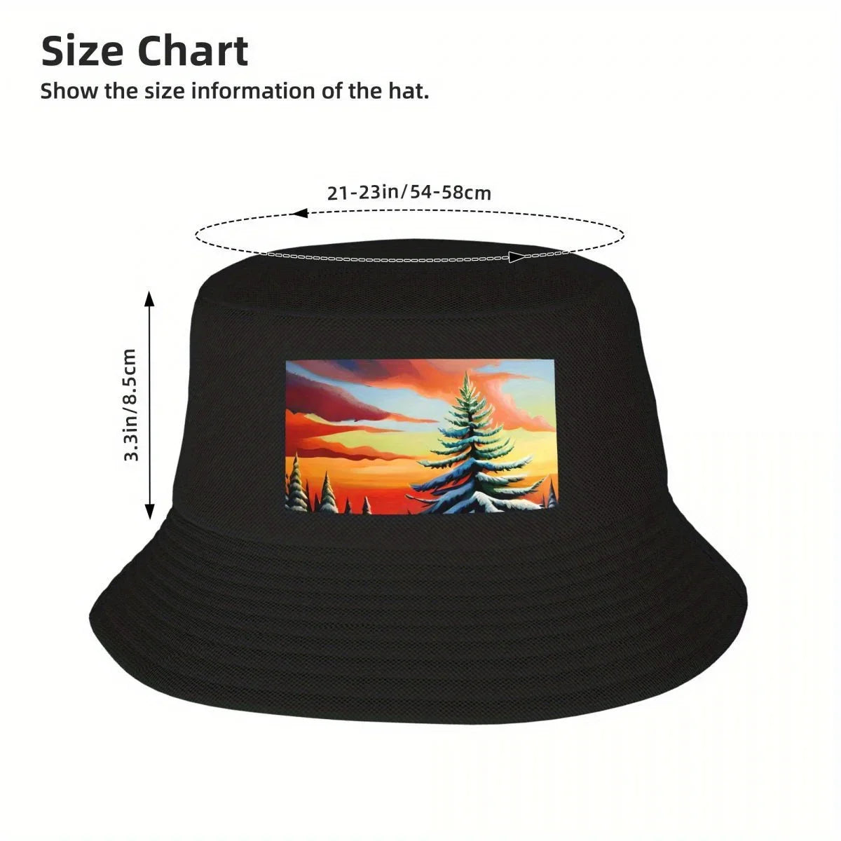 Twilight Glow Christmas Tree Bucket Hat