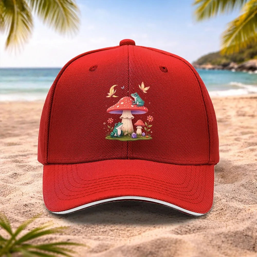 Cute Frog Mushroom Baseball Cap